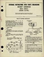 Overhaul Instructions with Parts Breakdown for Aircraft Generator - Model 2CM76C1 