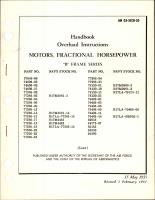 Overhaul Instructions for Fractional Horsepower Motors - B Frame 