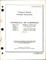 Overhaul Instructions for Centrifugal Air Compressor - Parts 206400-1, 206400-1-6, 206400-1-7, and 206400-1-8