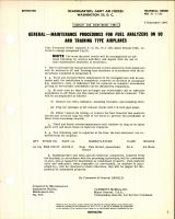 Maintenance Procedures for Fuel Analyzers on UC and Training Type Airplanes