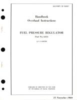 Overhaul Instructions for Fuel Pressure Regulator Part No. 6315