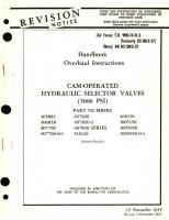 Overhaul Instructions for Cam-Operated Hydraulic Selector Valves (3000 PSI) Part No. 405883