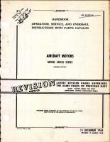 Operation, Service, & Overhaul Inst w/ Parts Catalog for Aircraft Motors Model 5BA25 Series