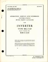 Operation, Service & Overhaul Instructions with Parts Catalog for Inverter Type MG-153F (R88-I-4220)
