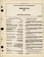 Overhaul Instructions with Parts Breakdown for Hydraulic Lock Valve - MLV-6-03 