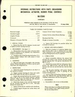 Overhaul Instructions with Parts Breakdown for Rudder Pedal Controls Mechanical Actuator - 105-722015