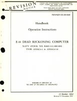 Operation Instructions for E-10 Dead Reckoning Computer for Type AN5834-1 & AN 5834-1A