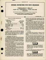 Overhaul Instructions with Parts Breakdown for Frequency Relay - Parts A28A8993-3 - Type AVE-206