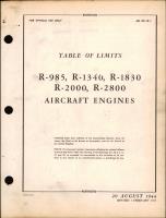  Table of Limits for R-985, R-1340, R-1830, R-2000, R-2800 Aircraft Engine
