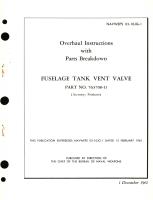 Overhaul Instructions with Parts Breakdown for Fuselage Tank Vent Valve Part No. 763700-11