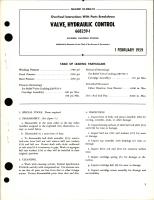 Overhaul Instructions with Parts Breakdown for Hydraulic Control Valve - 668259-1