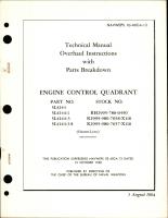 Overhaul Instructions with Parts Breakdown for Engine Control Quadrant - Parts 5L4144, 5L4144-1, 5L4144-3, and 5L4144-3A 