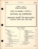 Overhaul Instructions for Heywood Air Compressor, Pressure Relief and Regulating Valves