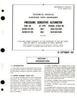 Illustrated Parts Breakdown for Pressure Sensitive Altimeters Part No. D22061 04 004, D22061 04 010, MA-1