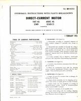 Overhaul Instructions with Parts Breakdown for Direct-Current Motor Model DCM20-23, Part No 32409
