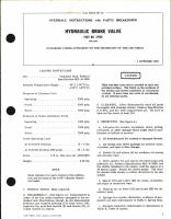 Overhaul Instructions with Parts Breakdown for Hydraulic Brake Valve