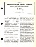 Overhaul Instructions with Parts Breakdown for Valve, Non-Interflow Shuttle, HPC 161100-6