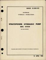 Overhaul Instructions for Stratopower Hydraulic Pump - Model 66YD300