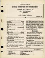 Overhaul Instructions with Parts Breakdown for DC Aircraft Motor - Part A24A9207 