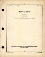 Stock List - Parts for General Electric Engines