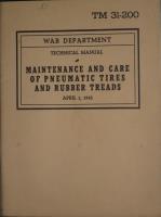 Maintenance and Care of Pneumatic Tires and Rubber Treads