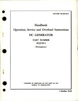 Operation, Service and Overhaul Instructions for DC Generator - Part 903J790-2