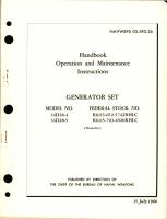 Operation and Maintenance Instructions for Generator Set - Models 34D28-4, 34D28-5