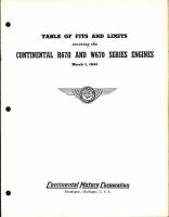Table of Fits and Limits for Continental R670 and W670 Series Engines