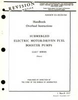 Overhaul Instructions for Submerged Electric Motor-Driven Fuel Booster Pumps 122637 Series 