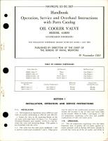 Operation, Service and Overhaul Instructions with Parts Catalog for Oil Cooler Valve - Model 46800