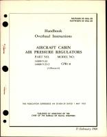 Overhaul Instructions for Aircraft Cabin Air Pressure Regulators - Parts 14600-5-33 and 14600-5-33-3 - Model CPR1-8