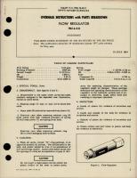 Overhaul Instructions w Parts for Flow Regulator - 1962-6-0.24 