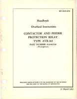 Overhaul Instructions for Contactor and Feeder Protection Relay - Type AVR-182 - Part A24A9336