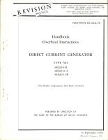 Overhaul Instructions for Direct Current Generator - Type 30E20-5-B, 30E20-11-A, and 30E20-11-B
