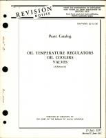 Parts Catalog for Oil Temperature Regulators, Oil Coolers Valves