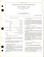 Overhaul Instructions with Parts Breakdown for Cone Check Valve - Part 1112-548822