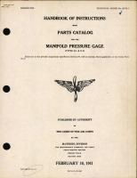 Handbook of Instructions with Parts Catalog For Manifold Pressure Gage Types D-1 and D-2