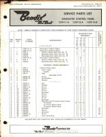 Service Parts List for Generator Control Panel 1539-11, -12, and -15