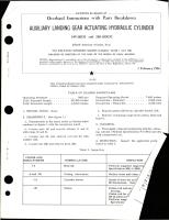 Overhaul Instructions with Parts Breakdown for Auxiliary Landing Gear Actuating Hydraulic Cylinder - 249-58030 and 288-580030 