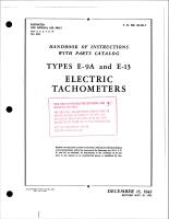 Instructions with Parts Catalog for Electric Tachometers - Types E-9A and E-13 