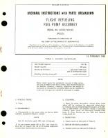 Overhaul Instructions with Parts Breakdown for Flight Refueling Fuel Pump Assembly Model No. 023327-020-03 