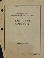 Maintenance Instructions for Radio Set AN/APN-4
