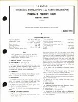Overhaul Instructions with Parts Breakdown for Pneumatic Priority Valve Part No. A-40078