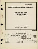 Overhaul Instructions with Parts Breakdown for Hydraulic Relief Valve - Part A-403-0050 