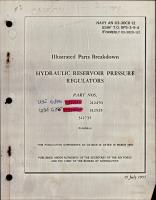 Illustrated Parts Breakdown for Hydraulic Reservoir Pressure Regulators - Parts 211555, 211697, 212470, 312525, 312735 