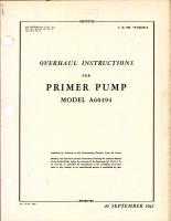 Overhaul Instructions for Primer Pump 