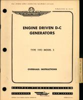 Overhaul Instructions for Engine Driven D-C Generators Type 1193 Model 3