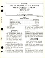 Overhaul Instructions with Parts Breakdown for Liquid Oxygen Converter - Part 78087 