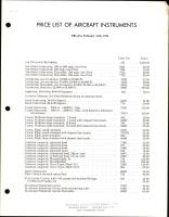 Price List of Aircraft Instruments