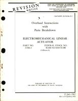 Overhaul Instructions with Parts Breakdown for Electromechanical Linear Actuator - Part 31586-2 